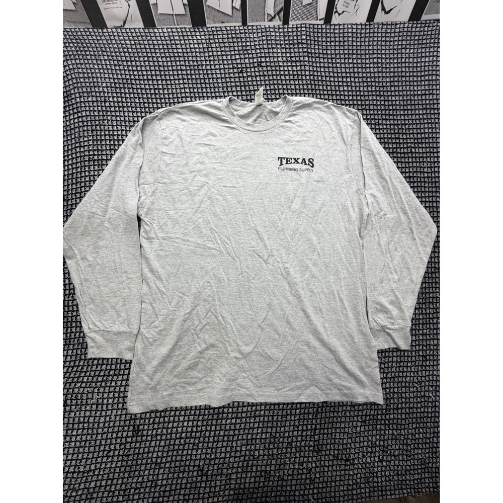 Lane Seven T-Shirt Mens XL Gray Texas Plumbing Supply Long Sleeve Tee
